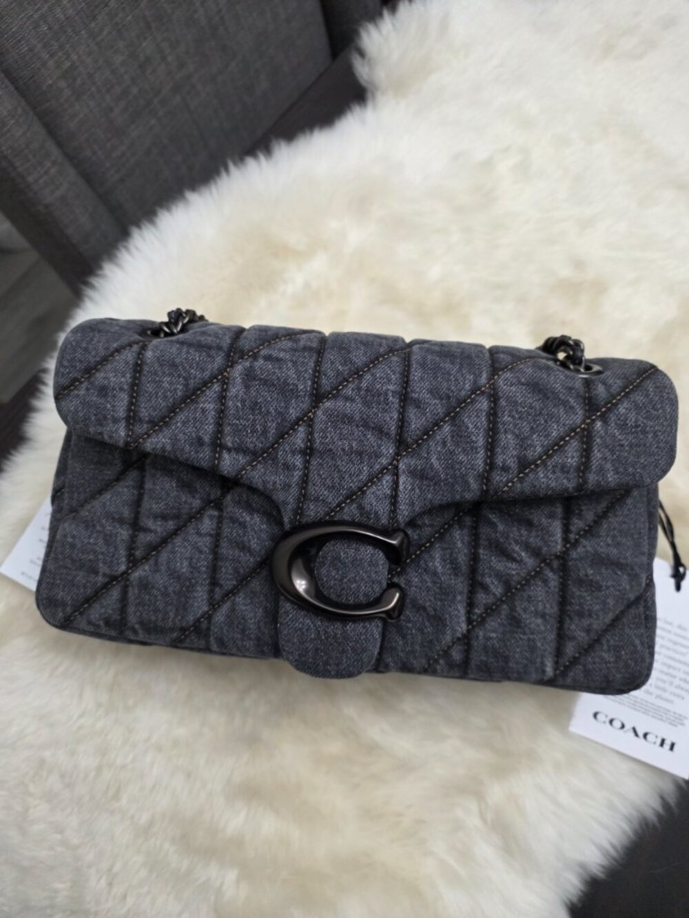 COACH Tabby 26 Black Denim